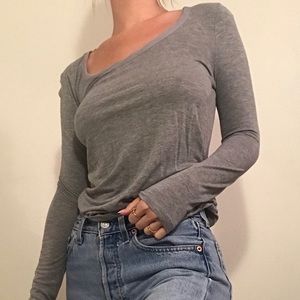 Distressed gray long sleeve